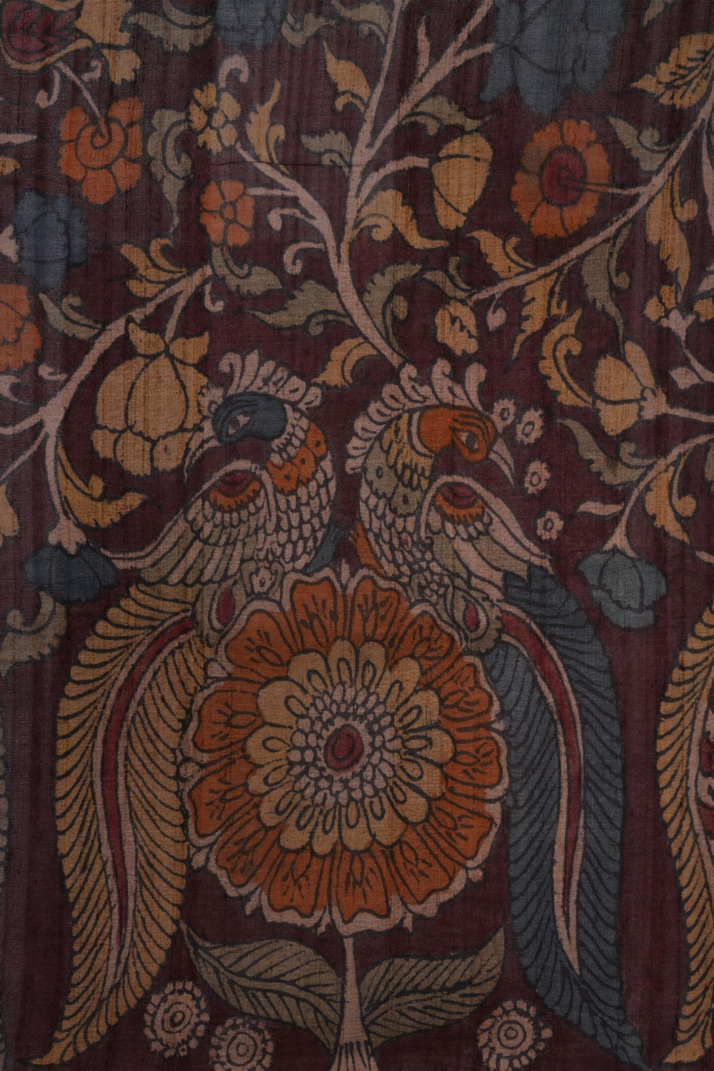 Image of Kalamkari Hand-Painted Saree